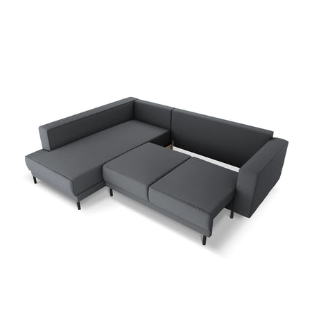 Caro 5-Sitzer Ecksofa Linke Seite, mit Schlaffunktion, in Strukturierter Stoff (Meg367) in Dunkelgrau, 247x187 cm – Bild 6