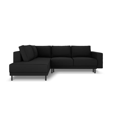 Caro 5-Sitzer Ecksofa Linke Seite, mit Schlaffunktion, in Strukturierter Stoff (Meg368) in Schwarz, 247x187 cm – Bild 4