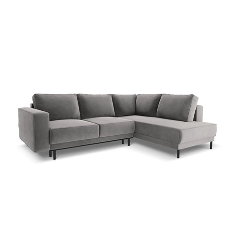 Caro 5-Sitzer Ecksofa Rechte Seite, mit Schlaffunktion, in Samt (Blu13) in Hellgrau, 247x187 cm – Bild 1