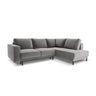 Caro 5-Sitzer Ecksofa Rechte Seite, mit Schlaffunktion, in Samt (Blu13) in Hellgrau, 247x187 cm – Bild 1