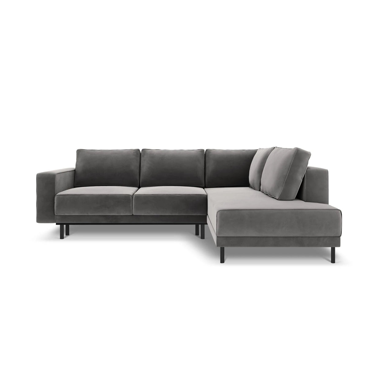 Caro 5-Sitzer Ecksofa Rechte Seite, mit Schlaffunktion, in Samt (Blu13) in Hellgrau, 247x187 cm – Bild 4