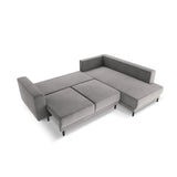 Caro 5-Sitzer Ecksofa Rechte Seite, mit Schlaffunktion, in Samt (Blu13) in Hellgrau, 247x187 cm – Bild 5