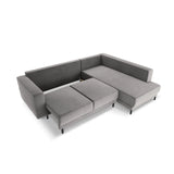 Caro 5-Sitzer Ecksofa Rechte Seite, mit Schlaffunktion, in Samt (Blu13) in Hellgrau, 247x187 cm – Bild 6