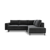 Caro 5-Sitzer Ecksofa Rechte Seite, mit Schlaffunktion, in Samt (Blu14) in Grau, 247x187 cm – Bild 4