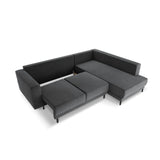 Caro 5-Sitzer Ecksofa Rechte Seite, mit Schlaffunktion, in Samt (Blu14) in Grau, 247x187 cm – Bild 6
