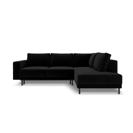 Caro 5-Sitzer Ecksofa Rechte Seite, mit Schlaffunktion, in Samt (Blu19) in Schwarz, 247x187 cm – Bild 4