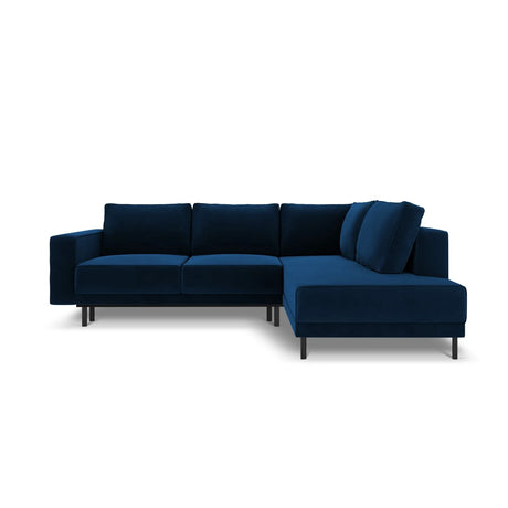 Caro 5-Sitzer Ecksofa Rechte Seite, mit Schlaffunktion, in Samt (Blu86) in Königsblau, 247x187 cm – Bild 4