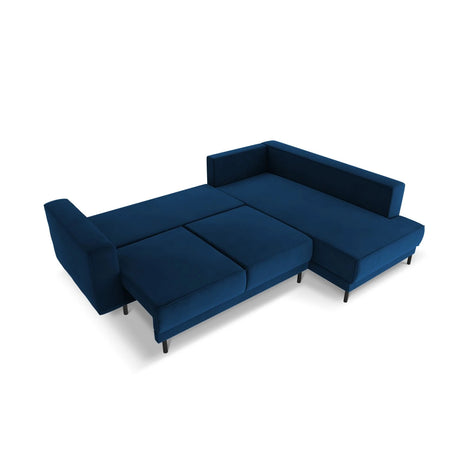 Caro 5-Sitzer Ecksofa Rechte Seite, mit Schlaffunktion, in Samt (Blu86) in Königsblau, 247x187 cm – Bild 5
