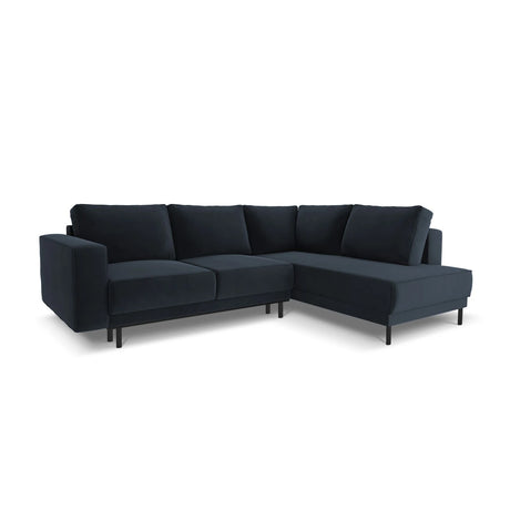Caro 5-Sitzer Ecksofa Rechte Seite, mit Schlaffunktion, in Samt (Blu89) in Dunkelblau, 247x187 cm – Bild 1