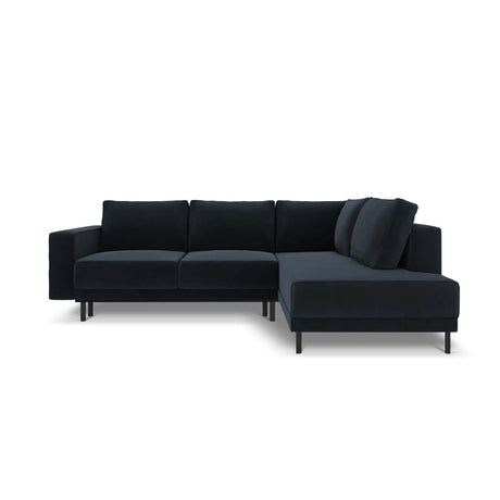 Caro 5-Sitzer Ecksofa Rechte Seite, mit Schlaffunktion, in Samt (Blu89) in Dunkelblau, 247x187 cm – Bild 4