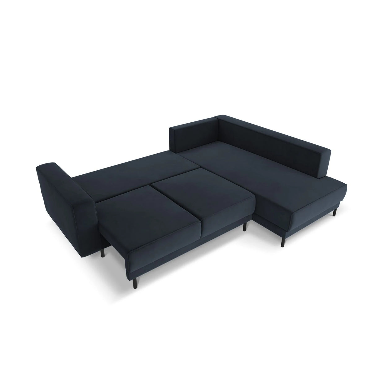 Caro 5-Sitzer Ecksofa Rechte Seite, mit Schlaffunktion, in Samt (Blu89) in Dunkelblau, 247x187 cm – Bild 5