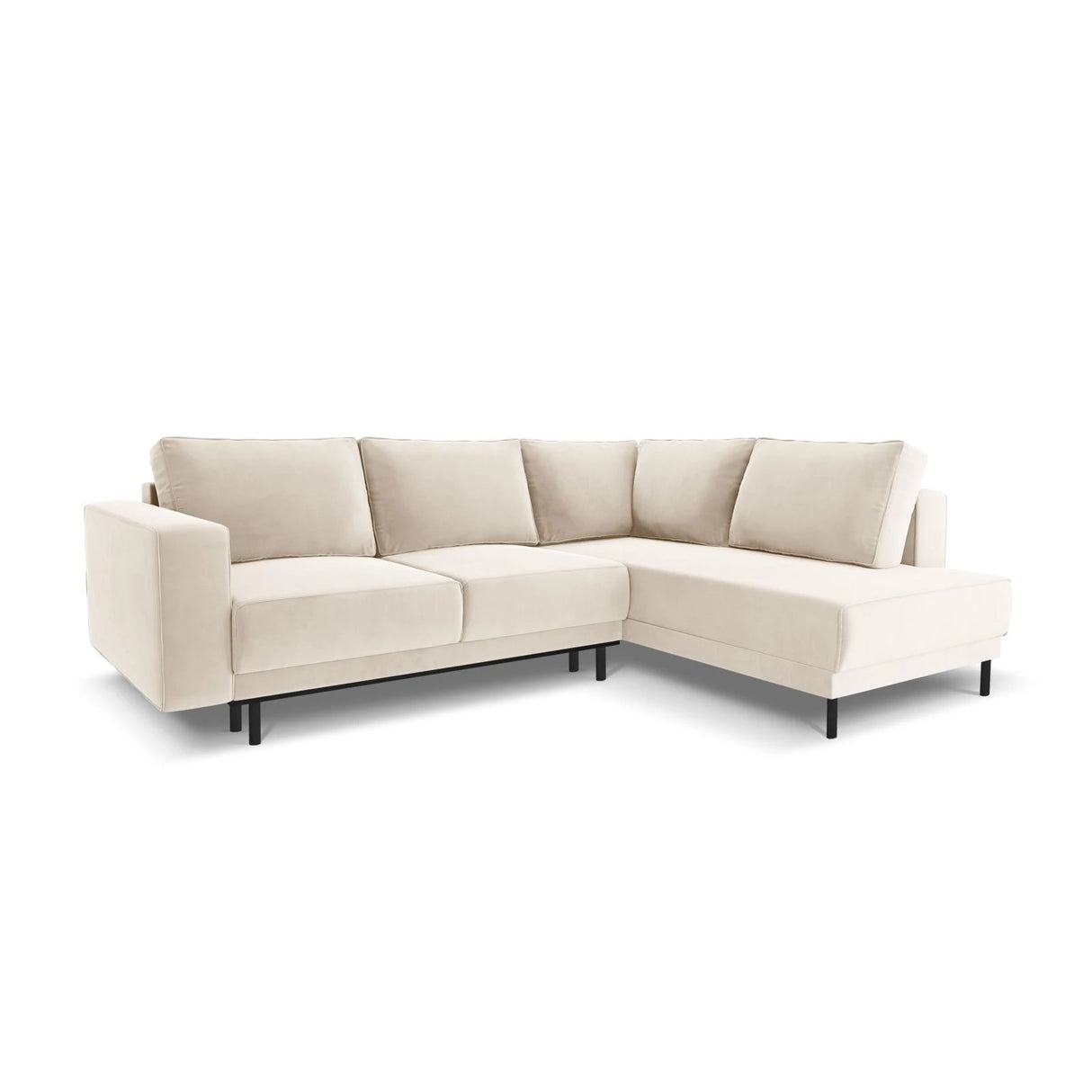 Caro 5-Sitzer Ecksofa Rechte Seite, mit Schlaffunktion, in Samt oder Strukturstoff, 247x187 cm – Bild 1