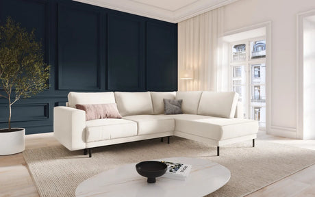 Caro 5-Sitzer Ecksofa Rechte Seite, mit Schlaffunktion, in Samt oder Strukturstoff, 247x187 cm – Bild 2