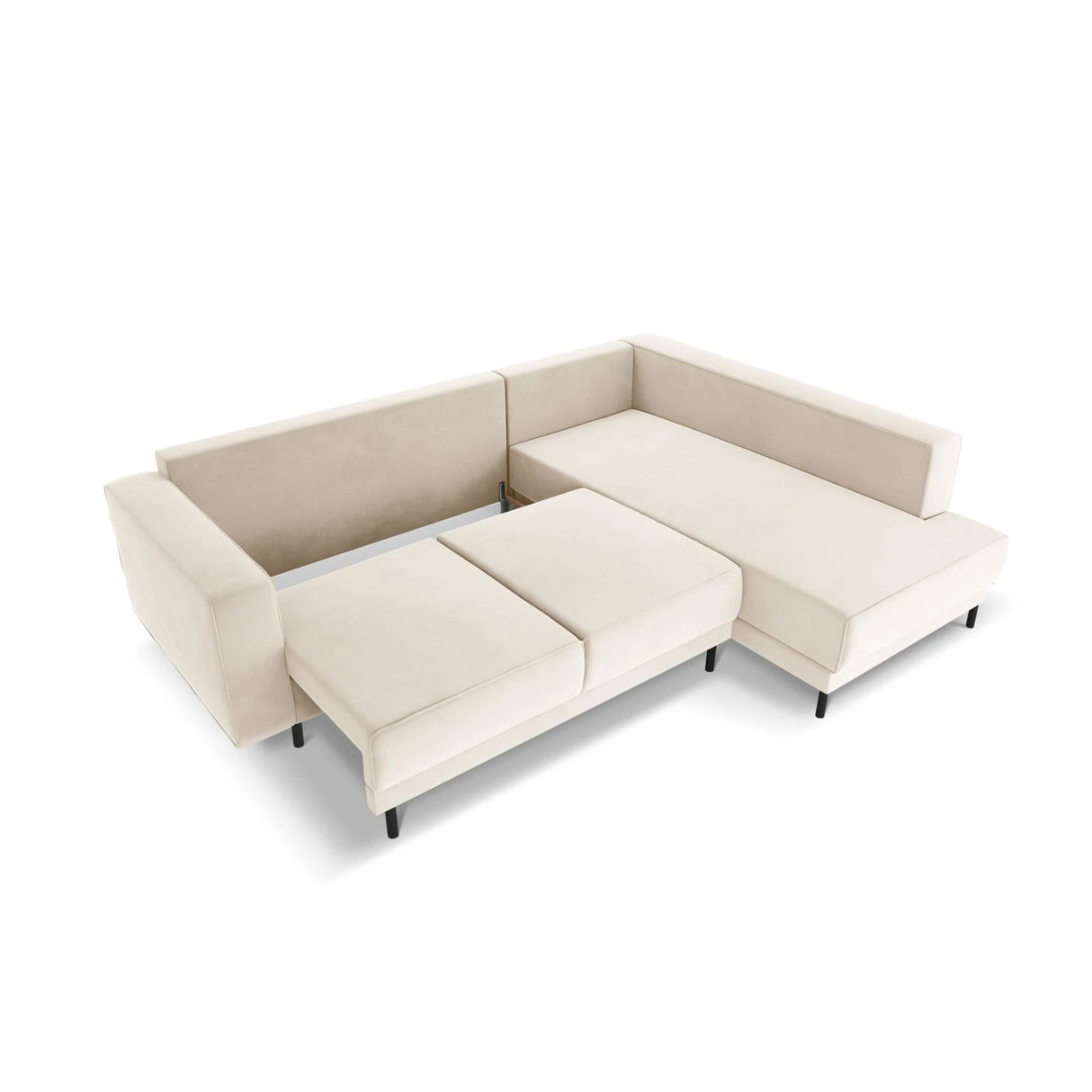 Caro 5-Sitzer Ecksofa Rechte Seite, mit Schlaffunktion, in Samt oder Strukturstoff, 247x187 cm – Bild 6