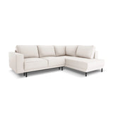Caro 5-Sitzer Ecksofa Rechte Seite, mit Schlaffunktion, in Strukturierter Stoff (Meg351) in Leichtes Beige, 247x187 cm – Bild 1