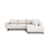 Caro 5-Sitzer Ecksofa Rechte Seite, mit Schlaffunktion, in Strukturierter Stoff (Meg351) in Leichtes Beige, 247x187 cm – Bild 4