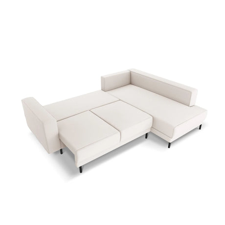 Caro 5-Sitzer Ecksofa Rechte Seite, mit Schlaffunktion, in Strukturierter Stoff (Meg351) in Leichtes Beige, 247x187 cm – Bild 5