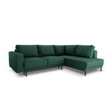 Caro 5-Sitzer Ecksofa Rechte Seite, mit Schlaffunktion, in Strukturierter Stoff (Meg359) in Grün, 247x187 cm – Bild 1