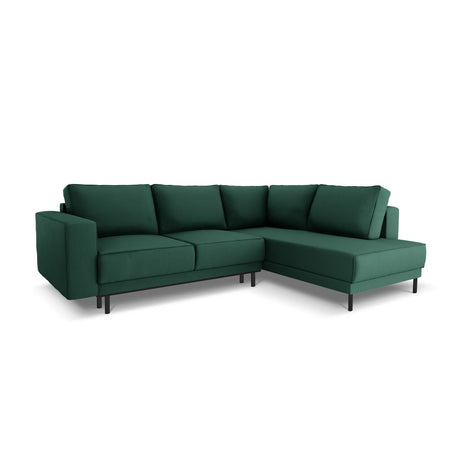 Caro 5-Sitzer Ecksofa Rechte Seite, mit Schlaffunktion, in Strukturierter Stoff (Meg359) in Grün, 247x187 cm – Bild 1