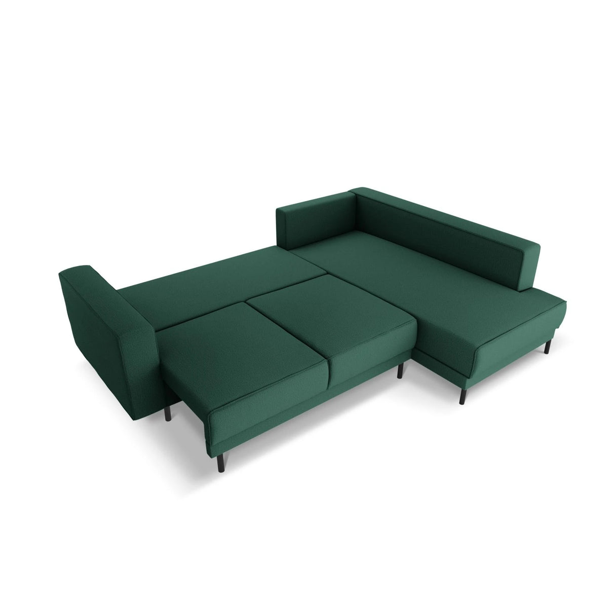Caro 5-Sitzer Ecksofa Rechte Seite, mit Schlaffunktion, in Strukturierter Stoff (Meg359) in Grün, 247x187 cm – Bild 5