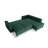 Caro 5-Sitzer Ecksofa Rechte Seite, mit Schlaffunktion, in Strukturierter Stoff (Meg359) in Grün, 247x187 cm – Bild 5