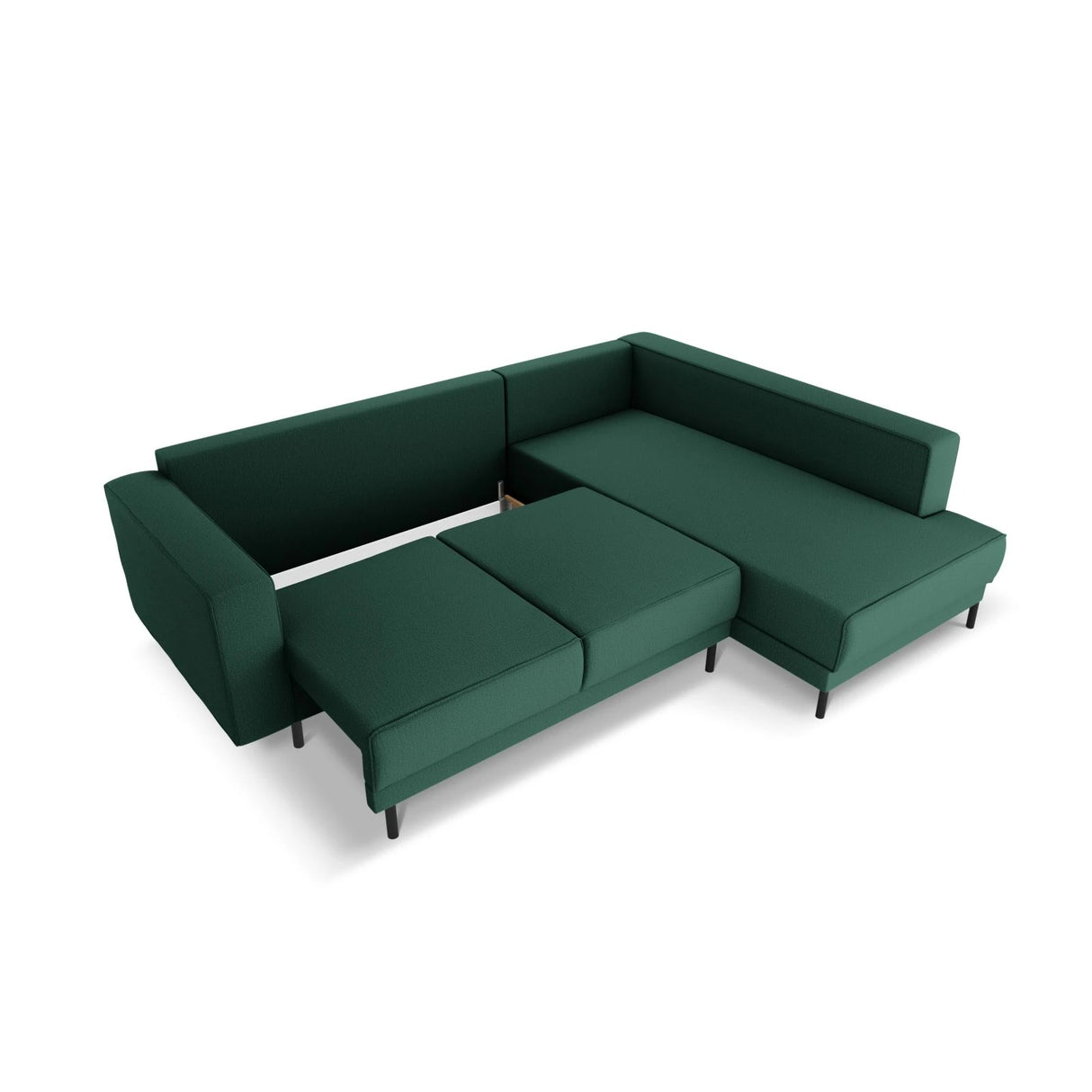 Caro 5-Sitzer Ecksofa Rechte Seite, mit Schlaffunktion, in Strukturierter Stoff (Meg359) in Grün, 247x187 cm – Bild 6