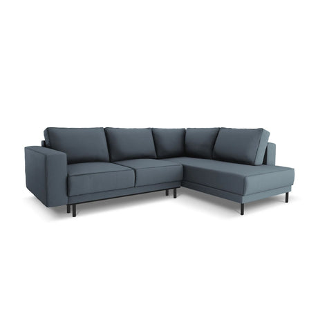 Caro 5-Sitzer Ecksofa Rechte Seite, mit Schlaffunktion, in Strukturierter Stoff (Meg361) in Blau, 247x187 cm – Bild 1