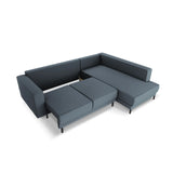 Caro 5-Sitzer Ecksofa Rechte Seite, mit Schlaffunktion, in Strukturierter Stoff (Meg361) in Blau, 247x187 cm – Bild 6