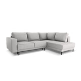 Caro 5-Sitzer Ecksofa Rechte Seite, mit Schlaffunktion, in Strukturierter Stoff (Meg363) in Hellgrau, 247x187 cm – Bild 1