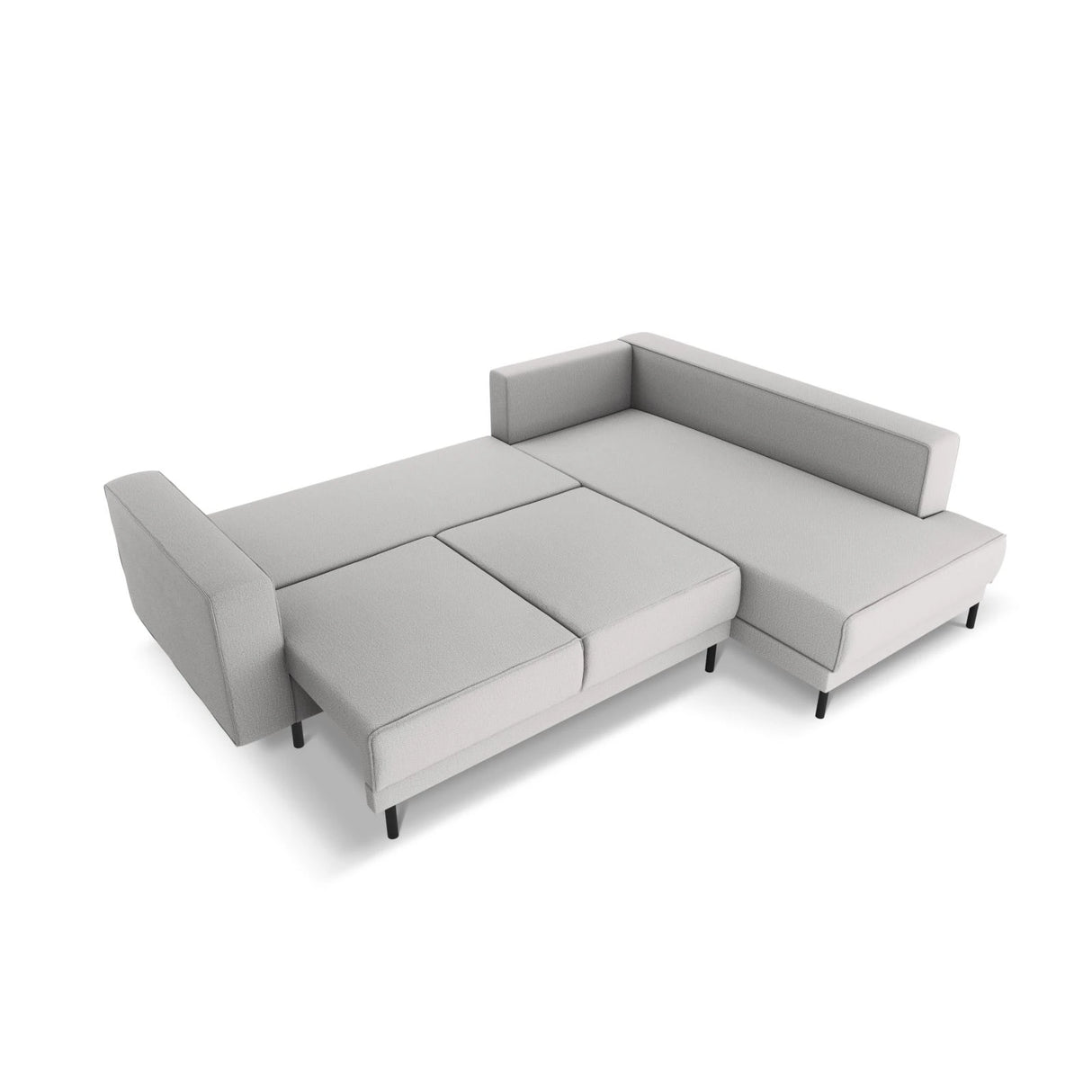 Caro 5-Sitzer Ecksofa Rechte Seite, mit Schlaffunktion, in Strukturierter Stoff (Meg363) in Hellgrau, 247x187 cm – Bild 5