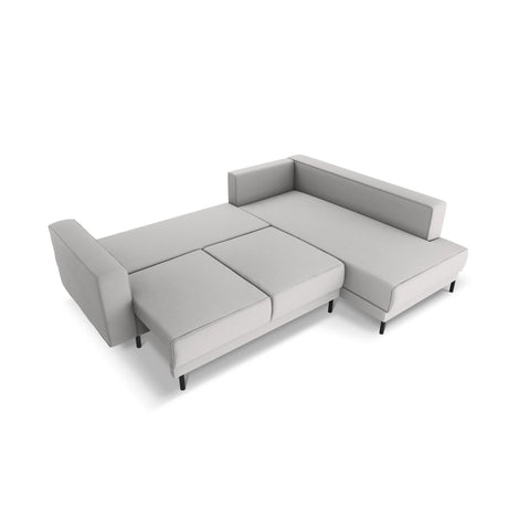 Caro 5-Sitzer Ecksofa Rechte Seite, mit Schlaffunktion, in Strukturierter Stoff (Meg363) in Hellgrau, 247x187 cm – Bild 5