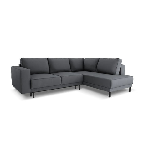 Caro 5-Sitzer Ecksofa Rechte Seite, mit Schlaffunktion, in Strukturierter Stoff (Meg367) in Dunkelgrau, 247x187 cm – Bild 1