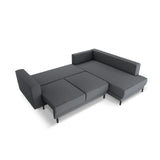 Caro 5-Sitzer Ecksofa Rechte Seite, mit Schlaffunktion, in Strukturierter Stoff (Meg367) in Dunkelgrau, 247x187 cm – Bild 5