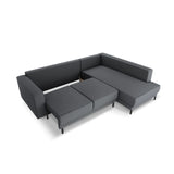 Caro 5-Sitzer Ecksofa Rechte Seite, mit Schlaffunktion, in Strukturierter Stoff (Meg367) in Dunkelgrau, 247x187 cm – Bild 6