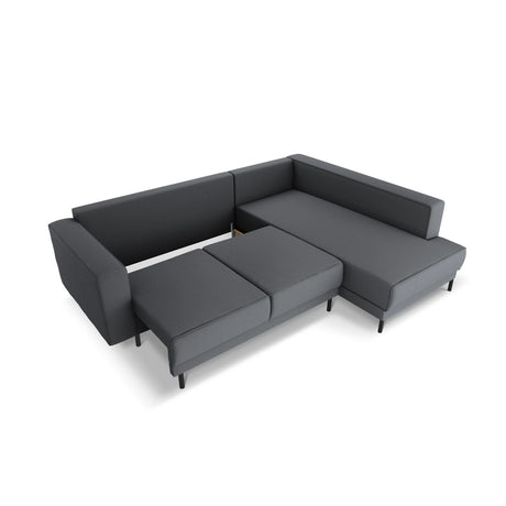 Caro 5-Sitzer Ecksofa Rechte Seite, mit Schlaffunktion, in Strukturierter Stoff (Meg367) in Dunkelgrau, 247x187 cm – Bild 6