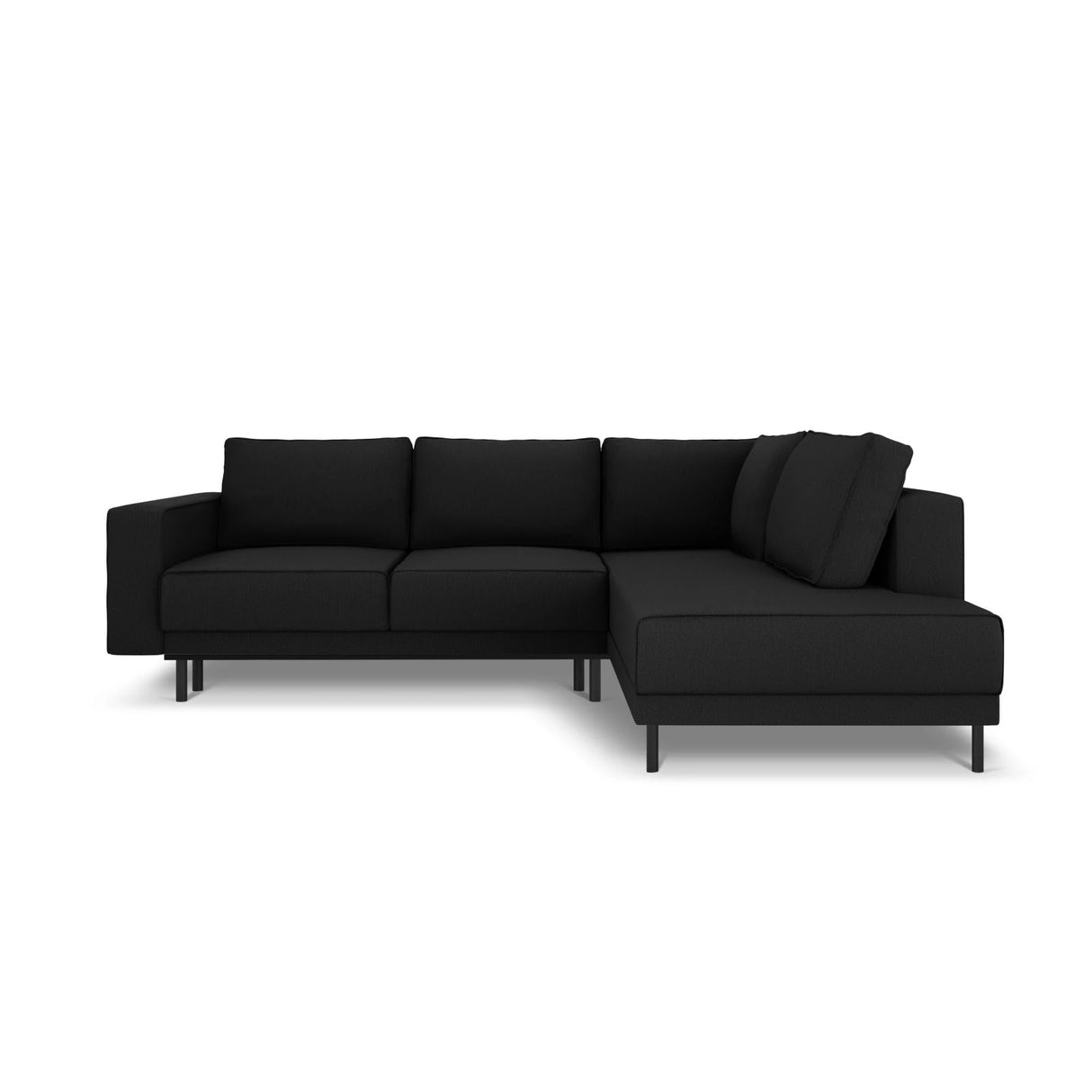 Caro 5-Sitzer Ecksofa Rechte Seite, mit Schlaffunktion, in Strukturierter Stoff (Meg368) in Schwarz, 247x187 cm – Bild 4