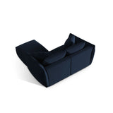 Chris 3-Sitzer Ecksofa mit Poufmodul in Leinenoptik aus Samt (CasDeBl) in Königsblau, 220x200 cm – Bild 6