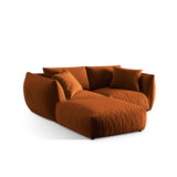 Chris 3-Sitzer Ecksofa mit Poufmodul in Leinenoptik aus Samt (CasTerr) in Terrakotta, 220x200 cm – Bild 5