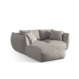 Chris 3-Sitzer Ecksofa mit Poufmodul in Leinenoptik aus Strukturierter Stoff (LIN04) in Natural, 220x200 cm – Bild 5