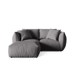 Chris 3-Sitzer Ecksofa mit Poufmodul in Leinenoptik aus Strukturierter Stoff (LIN32) in Sand, 220x200 cm – Bild 1