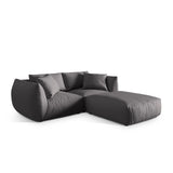 Chris 3-Sitzer Ecksofa mit Poufmodul in Leinenoptik aus Strukturierter Stoff (LIN32) in Sand, 220x200 cm – Bild 4