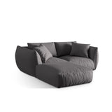 Chris 3-Sitzer Ecksofa mit Poufmodul in Leinenoptik aus Strukturierter Stoff (LIN32) in Sand, 220x200 cm – Bild 5