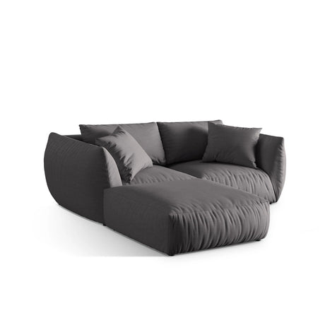 Chris 3-Sitzer Ecksofa mit Poufmodul in Leinenoptik aus Strukturierter Stoff (LIN32) in Sand, 220x200 cm – Bild 5