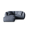 Chris 3-Sitzer Ecksofa mit Poufmodul in Leinenoptik aus Strukturierter Stoff (LIN74) in Light Green, 220x200 cm – Bild 1