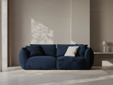 Chris 3-Sitzer Sofa in Leinenoptik aus Samt (CasDeBl) in Königsblau, 220x100 cm – Bild 2