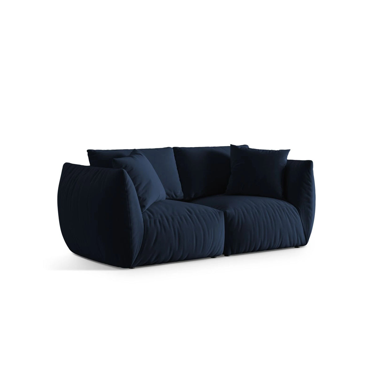 Chris 3-Sitzer Sofa in Leinenoptik aus Samt (CasDeBl) in Königsblau, 220x100 cm – Bild 4