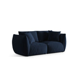 Chris 3-Sitzer Sofa in Leinenoptik aus Samt (CasDeBl) in Königsblau, 220x100 cm – Bild 4