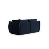 Chris 3-Sitzer Sofa in Leinenoptik aus Samt (CasDeBl) in Königsblau, 220x100 cm – Bild 5