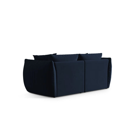 Chris 3-Sitzer Sofa in Leinenoptik aus Samt (CasDeBl) in Königsblau, 220x100 cm – Bild 5