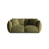 Chris 3-Sitzer Sofa in Leinenoptik aus Samt (CasFor) in Light Green, 220x100 cm – Bild 1